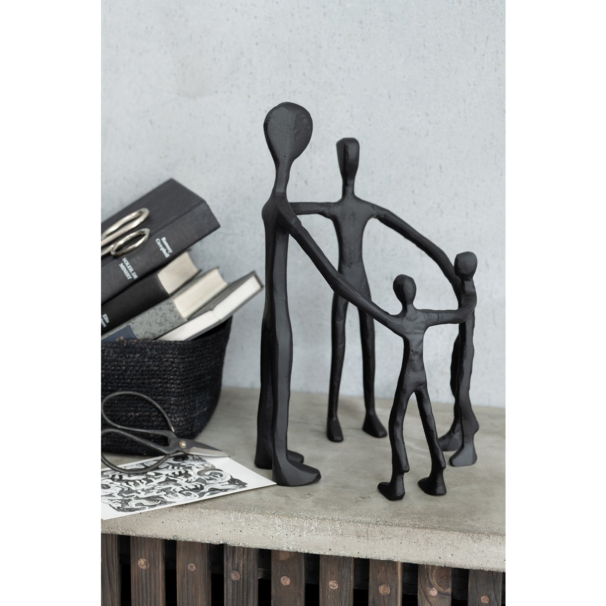 J-Line figuur Familie Kring - aluminium - zwart