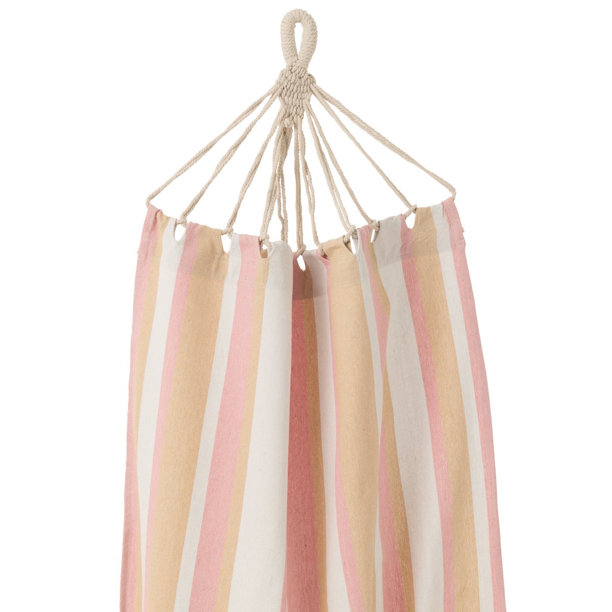 J-Line Hangmat Strepen Katoen/Polyester Wit/Beige/Licht Roze