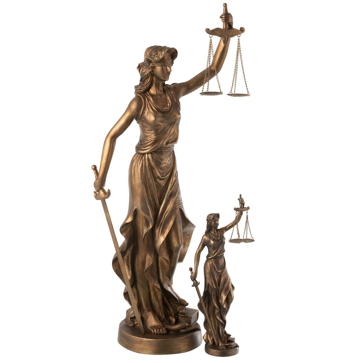 J-Line Vrouw Justitia Resin Koper Large