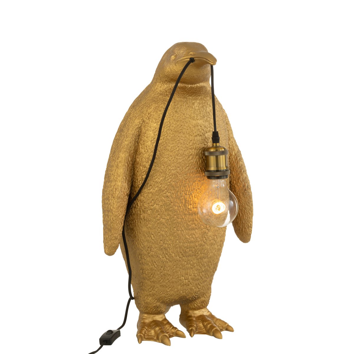 J-Line tafellamp Pinguïn - polyresin - goud - large