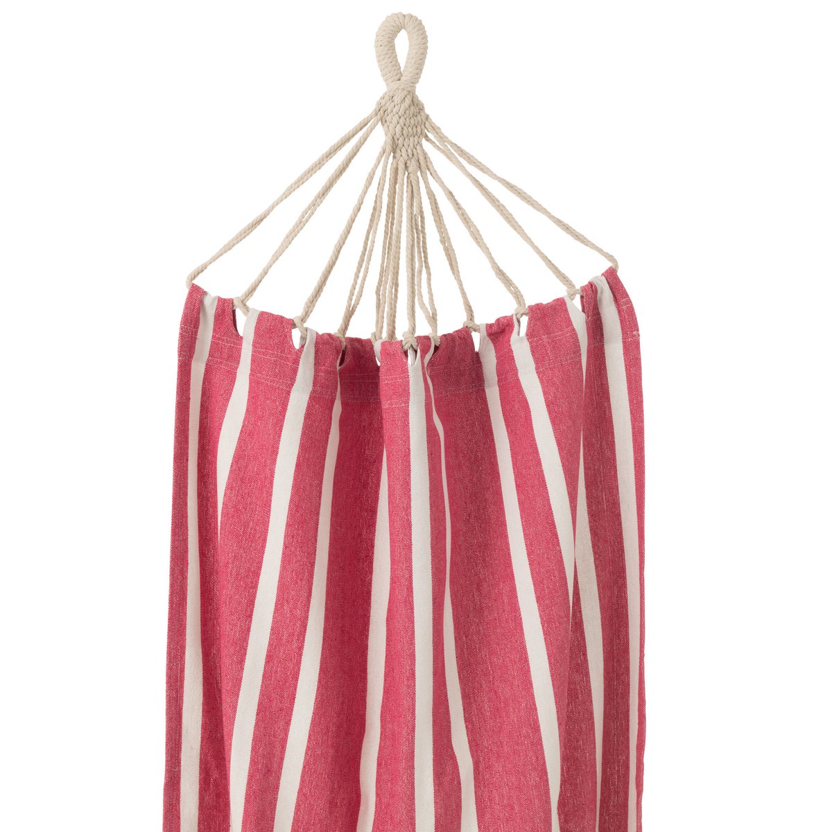 J-Line Hangmat Strepen Katoen/Polyester Roze/Wit