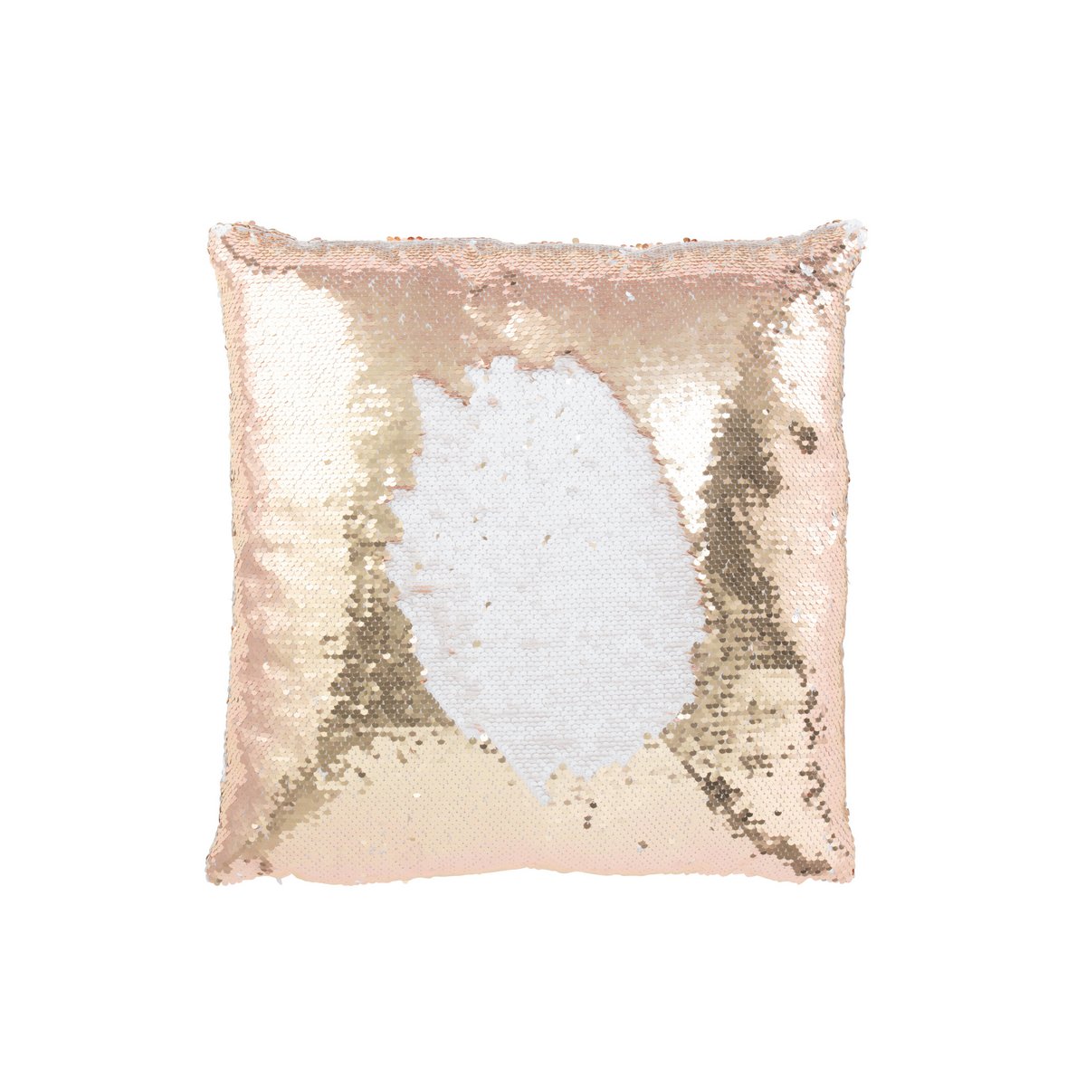 J-Line Kussen Omkeerbaar Sequin Champagne/Wit