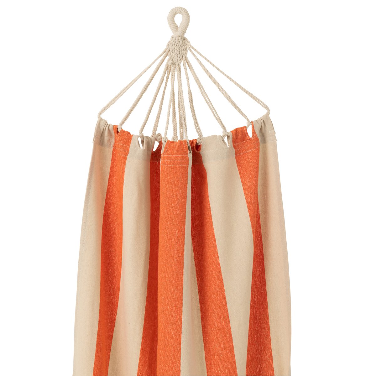 J-Line Hangmat Brede Strepen Katoen/Polyester Oranje/Ecru