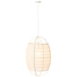 J-Line Hanglamp Ion Linnen/Bamboe Wit Large