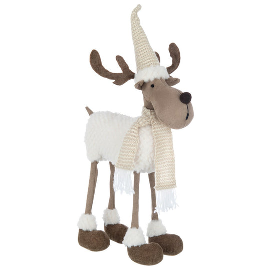 J-Line figuur Rendier 4 poten - textiel - beige/bruin