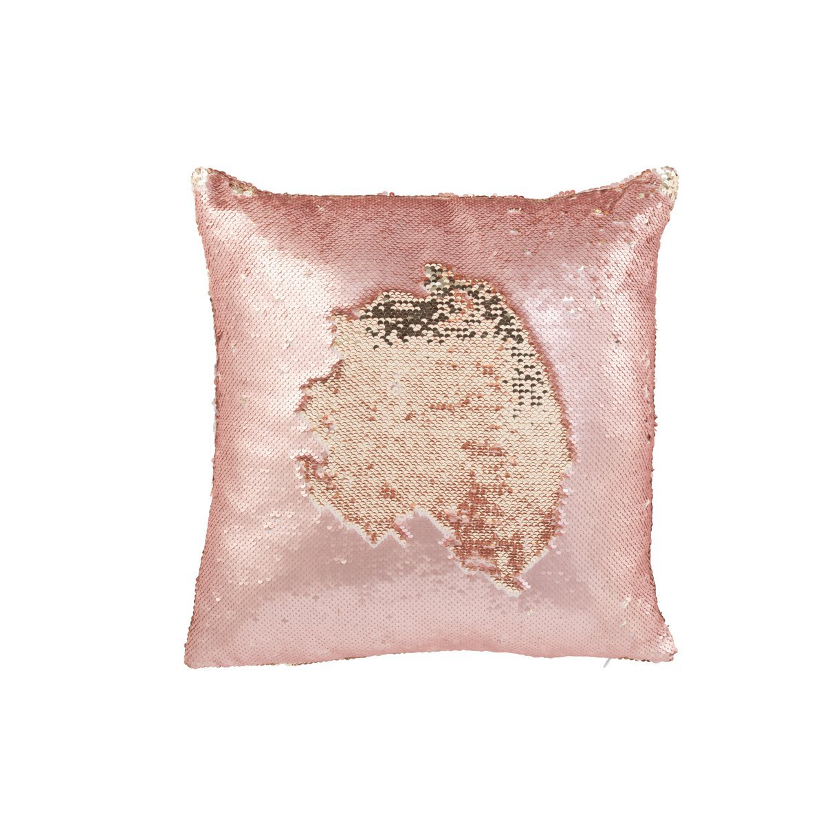 J-Line Kussen Omkeerbaar Sequin Roze/Champagne