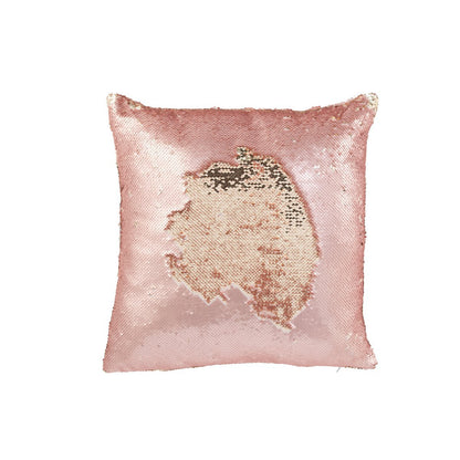 J-Line Kussen Omkeerbaar Sequin Roze/Champagne