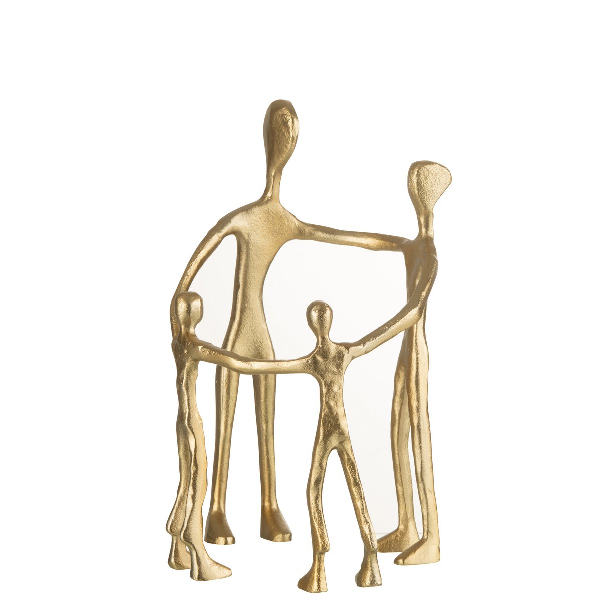 J-Line figuur Familie Kring - aluminium - goud