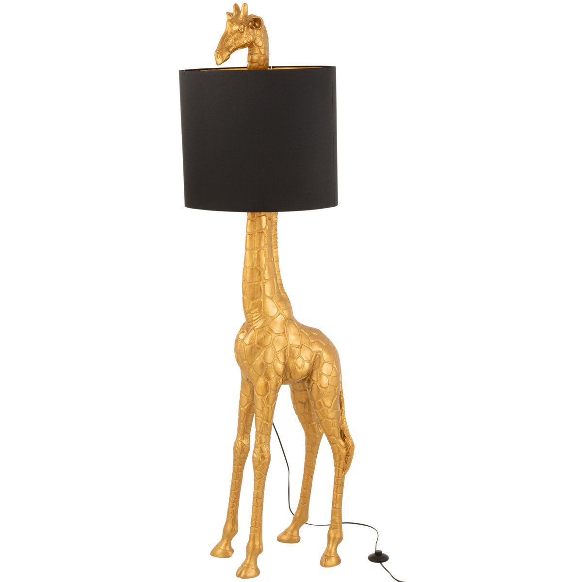 J-Line lamp Giraf - polyresin - zwart/goud