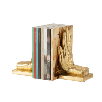 J-Line S/2 Boekensteun Handen Poly Goud