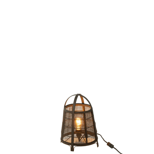 J-Line Lamp Rya Katoen/Bamboe Zwart Small