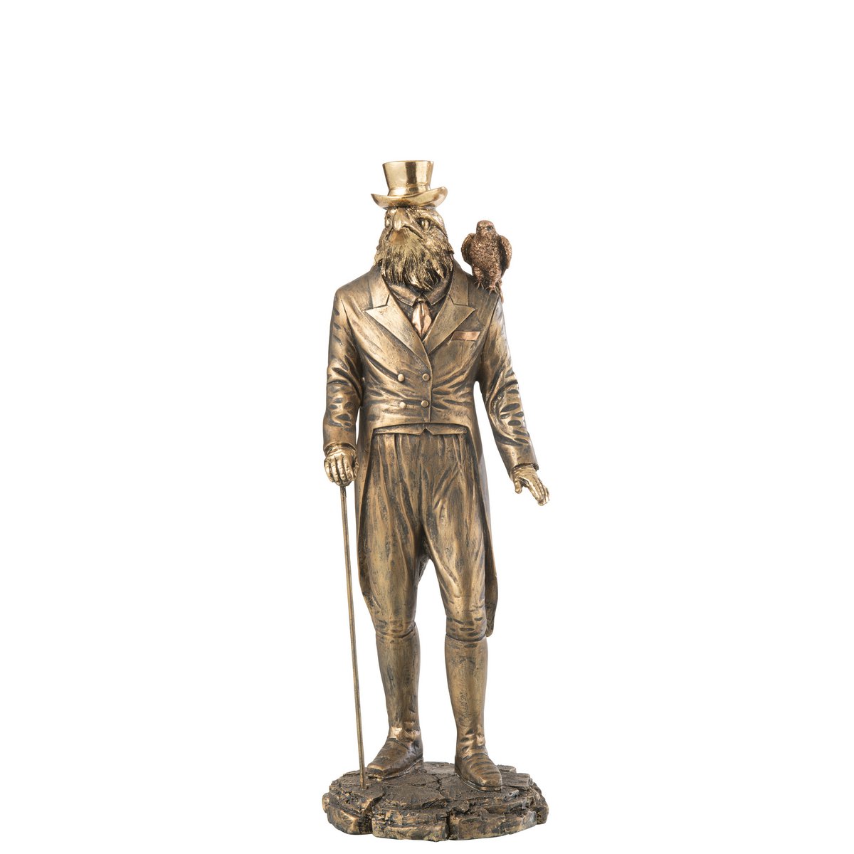 J-Line figuur Man Vogel - polyresin - goud