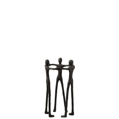 J-Line figuur Persoon Kring - aluminium - zwart