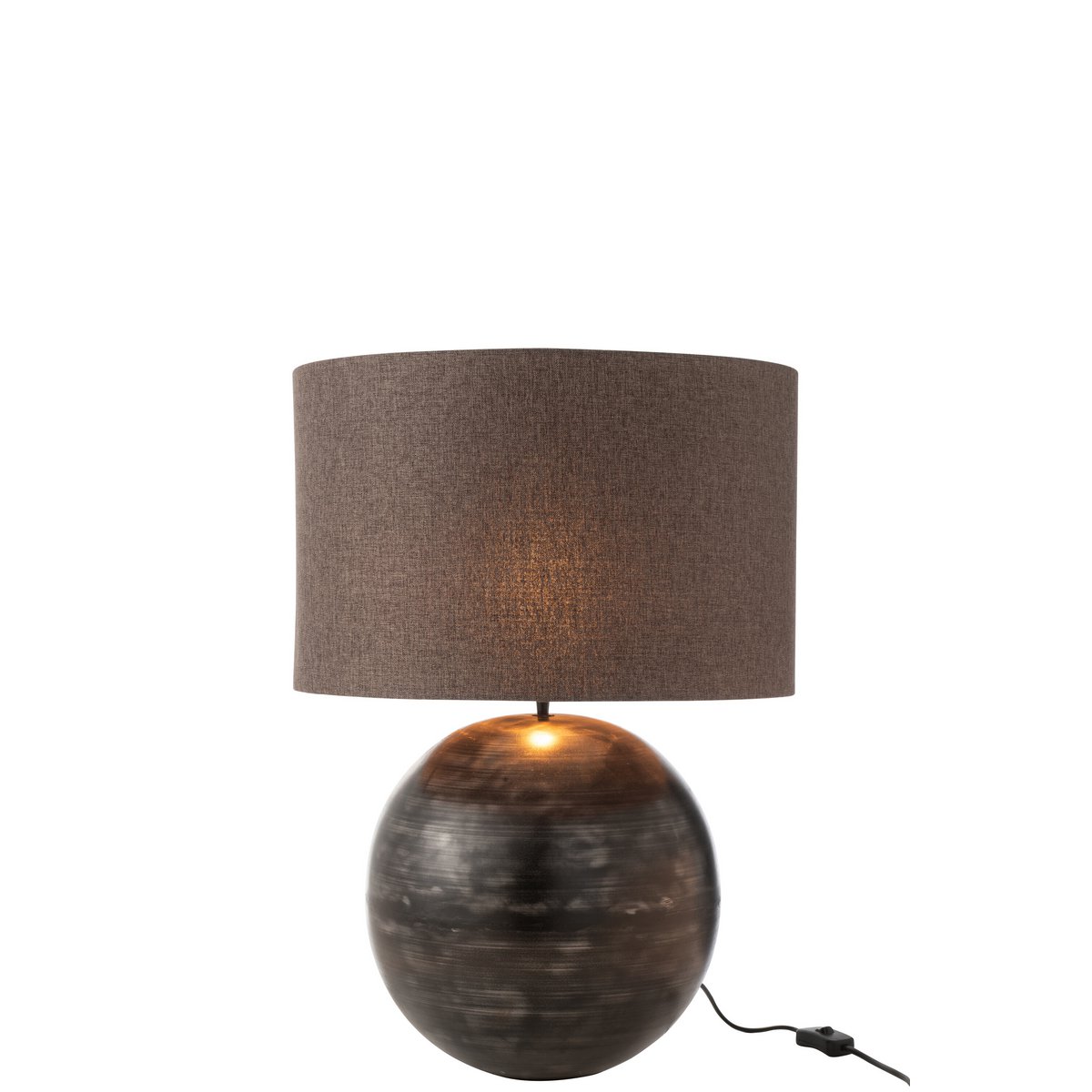 J-Line Lamp + Kap Schaal Metaal Zwart Small