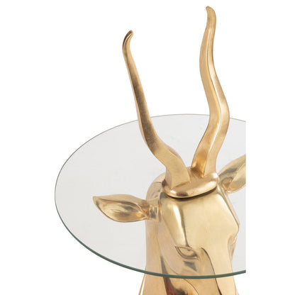 J-Line Bijzettafel Antilope Resin/Glas Goud