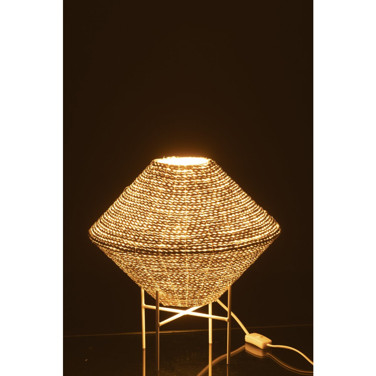 J-Line hanglamp Ufo Raffia - wit - klein