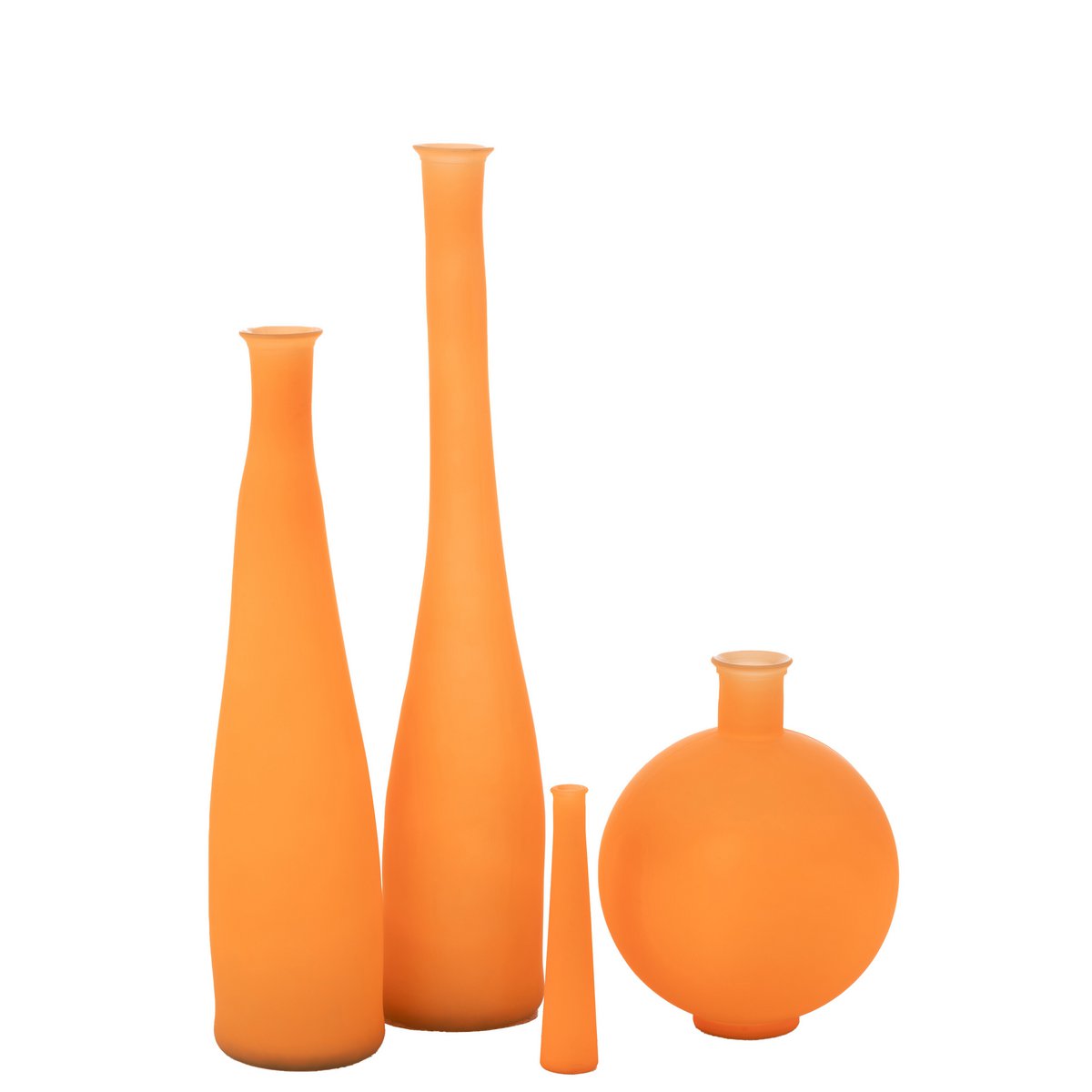 J-Line Vaas Fles Glas Neon Oranje Large