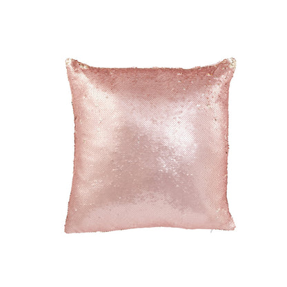 J-Line Kussen Omkeerbaar Sequin Roze/Champagne