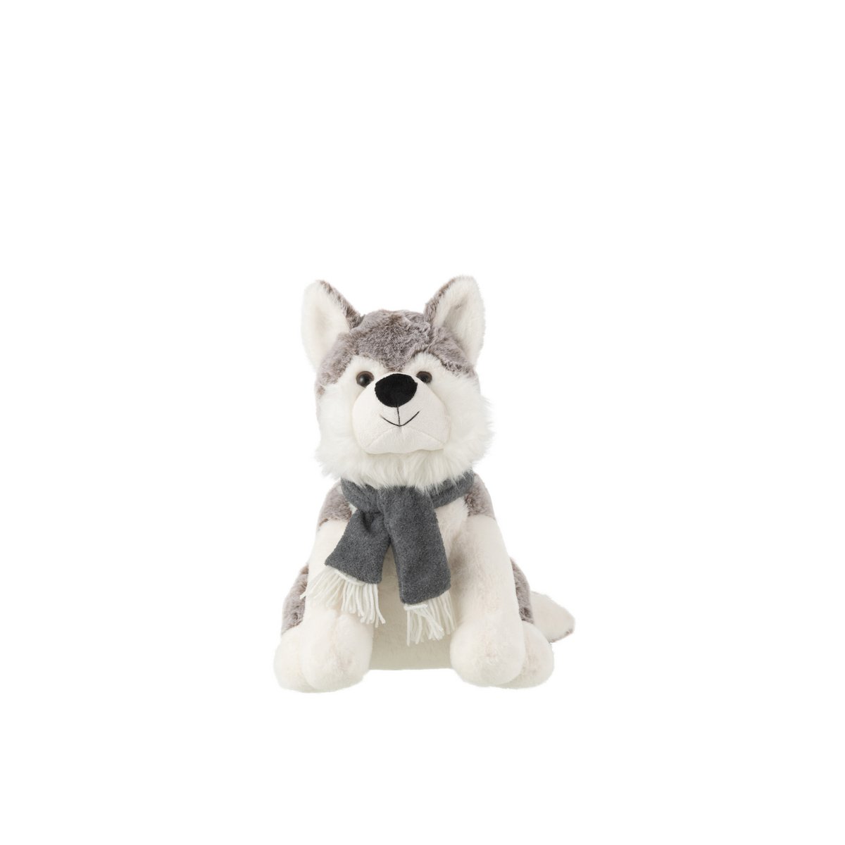 J-Line Husky+Sjaal Pluche Polyester Grijs Large