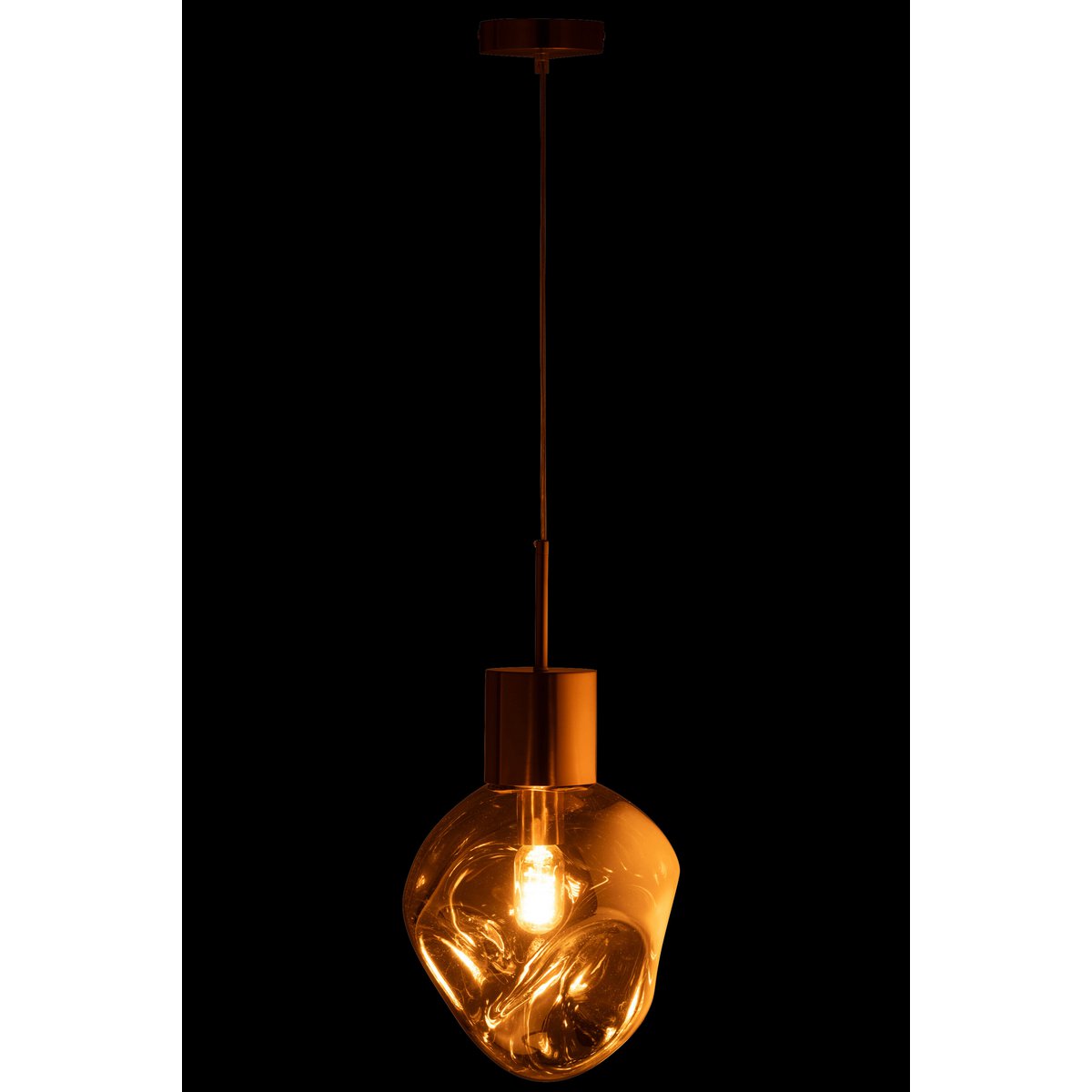 J-Line Hanglamp Goud Metaal/Glas Grijs