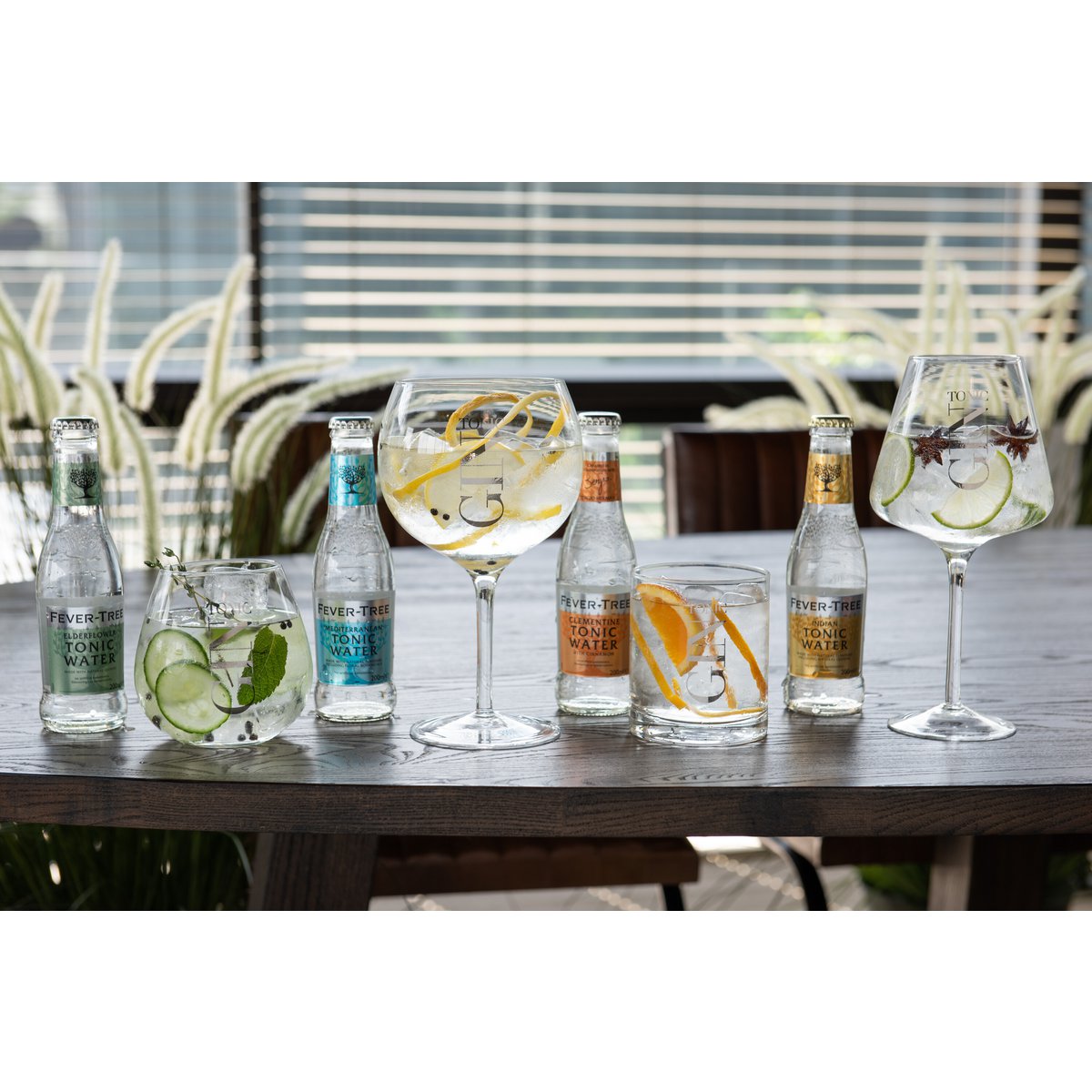 J-Line hoog Gin glas - transparant/ zilver - giftboxx