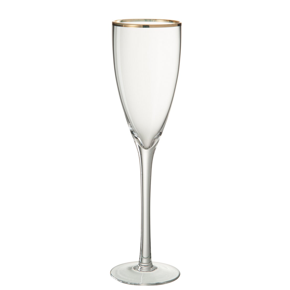 J-line champagneglas Gouden Rand - glas - goud (set van 8 stuks)