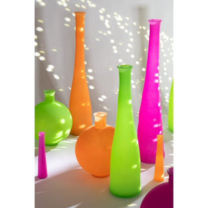 J-Line Vaas Fles Glas Neon Oranje Large