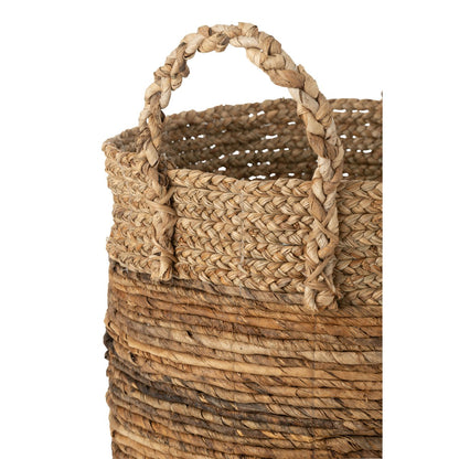 J-Line mand Lucie - jute - naturel - 3 stuks