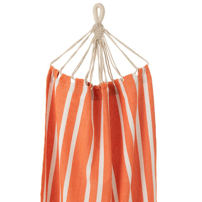 J-Line Hangmat Strepen Katoen/Polyester Oranje/Wit