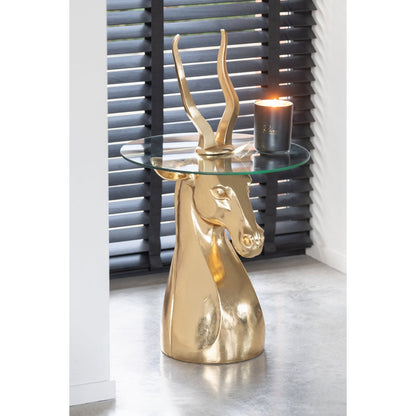 J-Line Bijzettafel Antilope Resin/Glas Goud