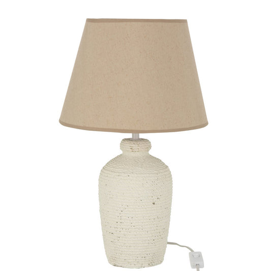 J-Line lamp Esmee - cement/textiel - wit/beige