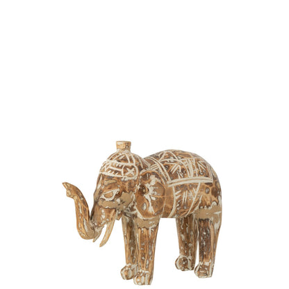 J-Line figuur Olifant Albasia - hout - naturel