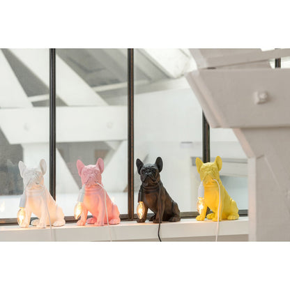 J-Line lamp Bulldog - polyresin - wit