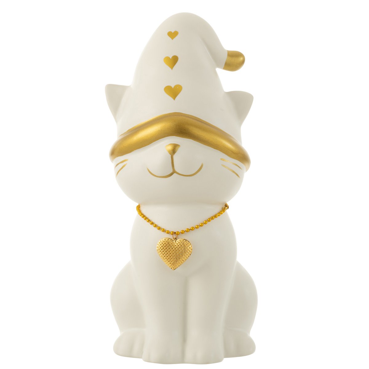 J-Line Kat Hart Hat Dolomiet Wit/Goud Large