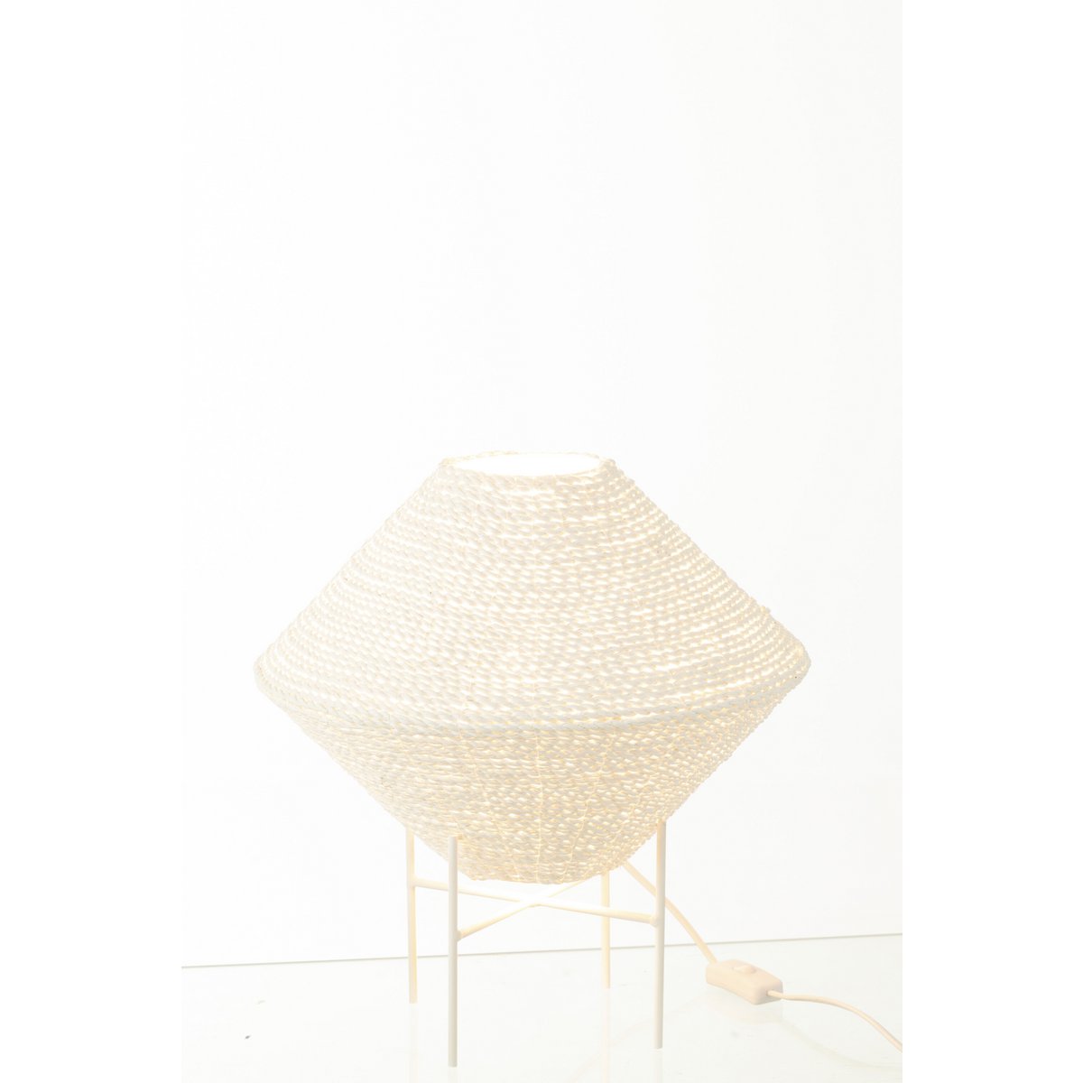 J-Line hanglamp Ufo Raffia - wit - klein