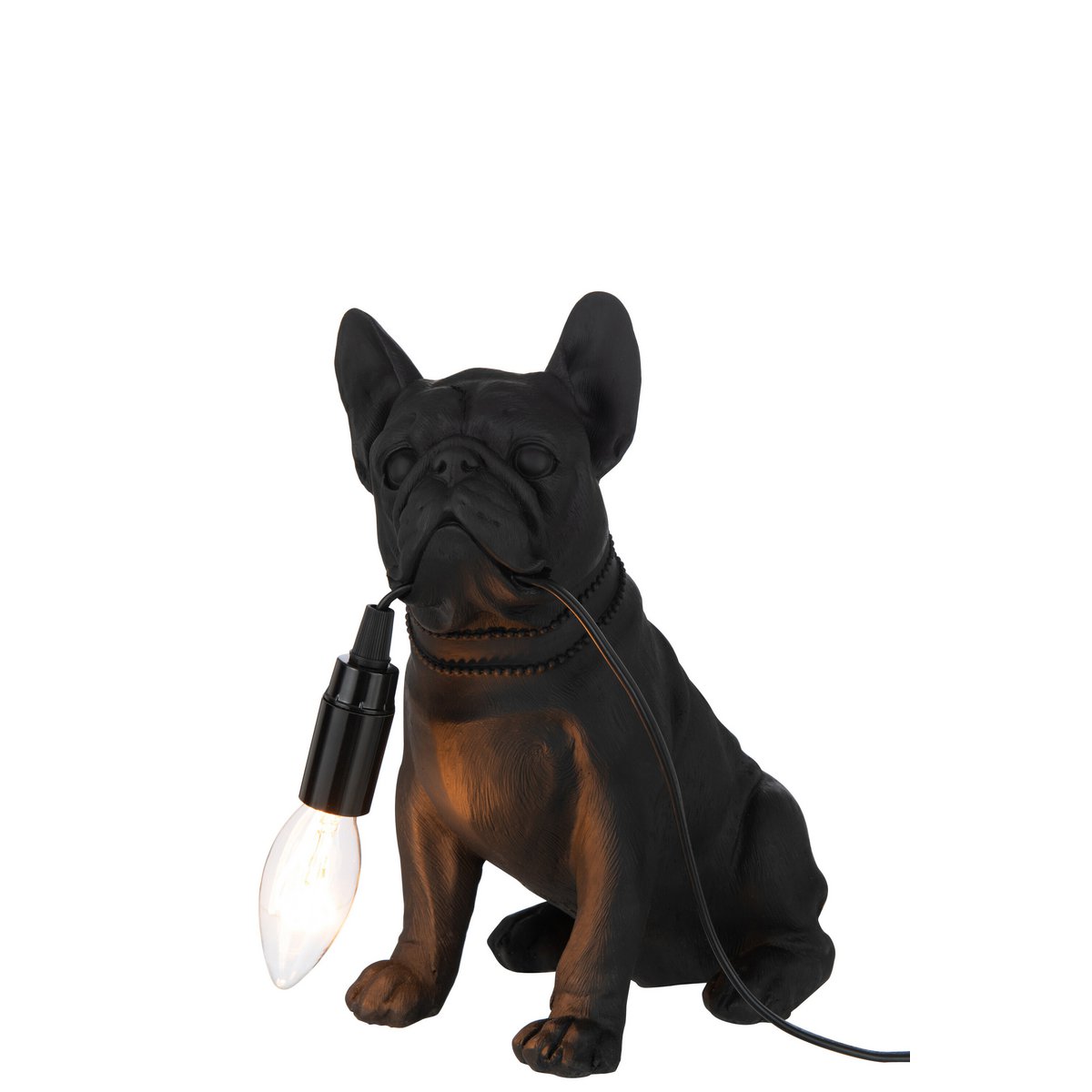 J-Line tafellamp Bulldog - polyresin - zwart