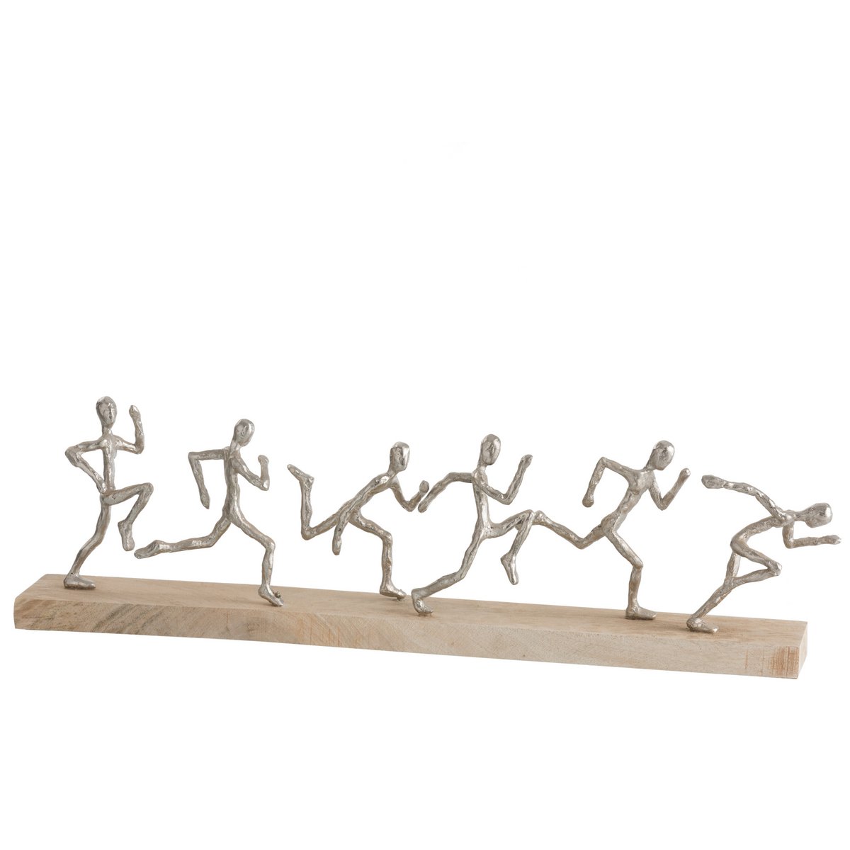 J-Line Figuur 6Lopers Aluminium/Hout Zilver/Naturel