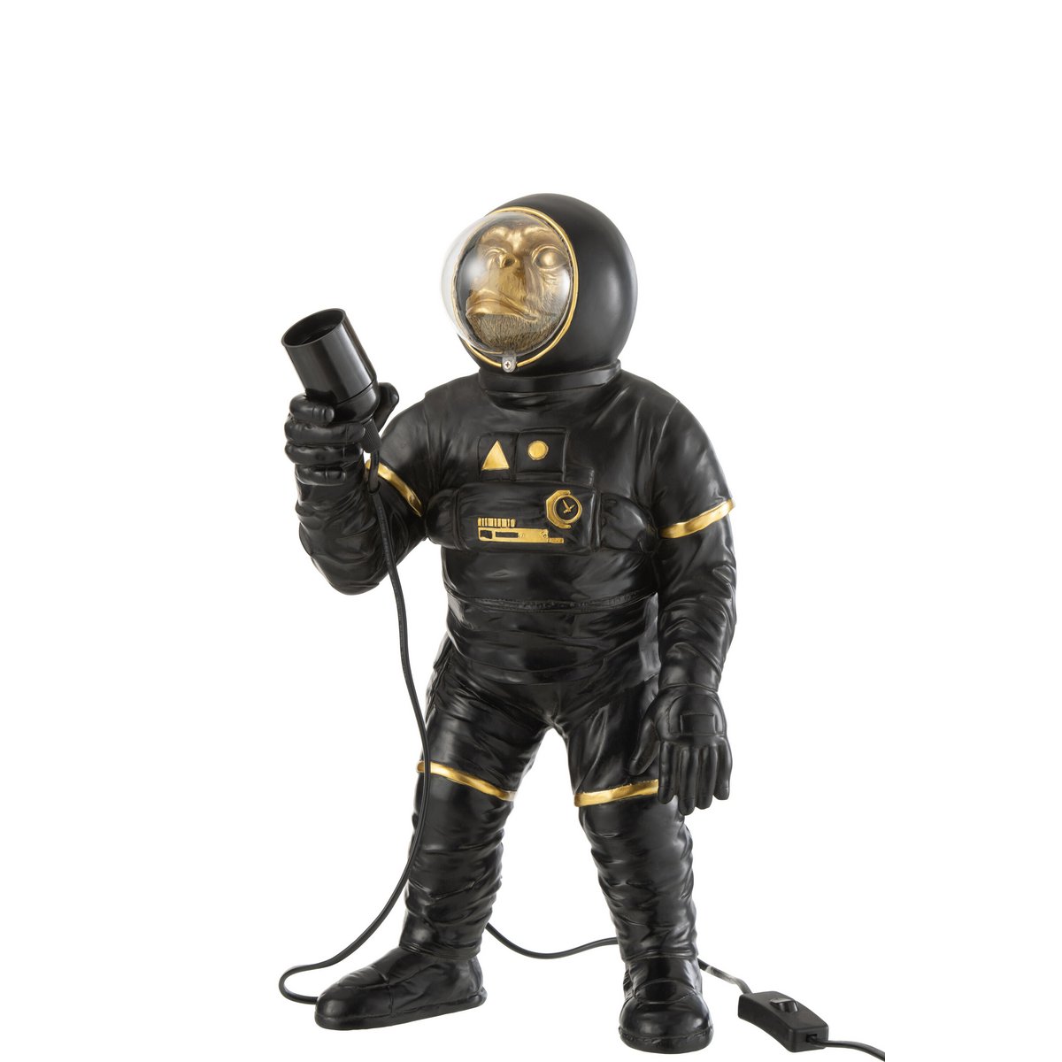 J-Line Astronaut tafellamp - polyester - zwart/ goud